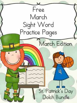 Get a free sample of our March Sight Word Worksheets. These worksheets contain leprechauns and basketball players on the. Ten free pages included