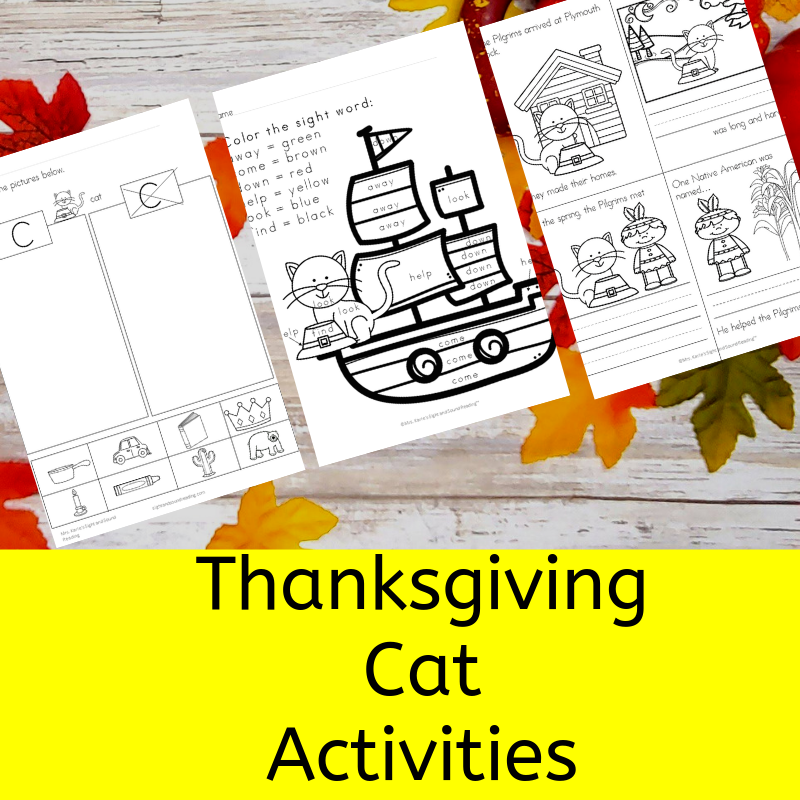 Thanksgiving Cat Activities for Kindergarten