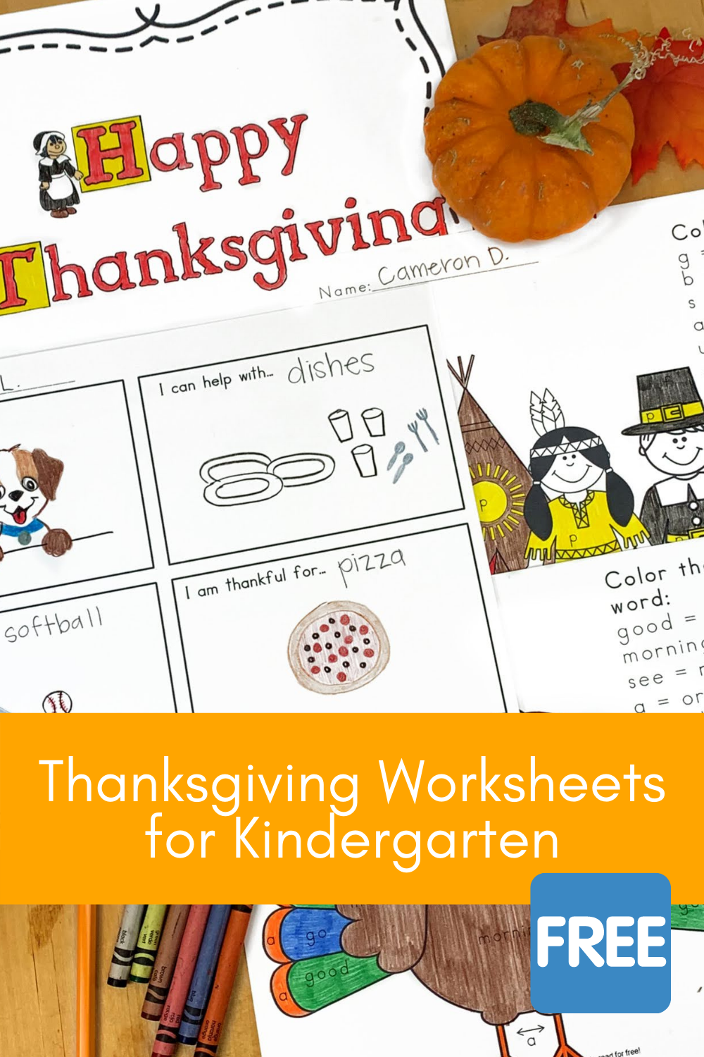 Thanksgiving Worksheet for Kindergarten Kids