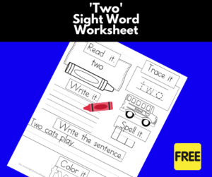 sight word of worksheet Two Sight Word Worksheet