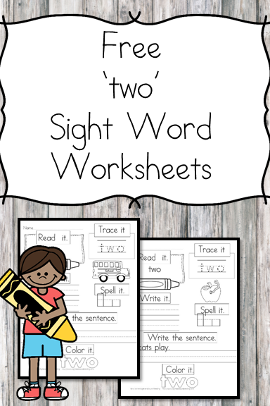 two Sight Word Worksheet -for preschool, kindergarten, or first grade - Build sight word fluency with these interactive sight word worksheets