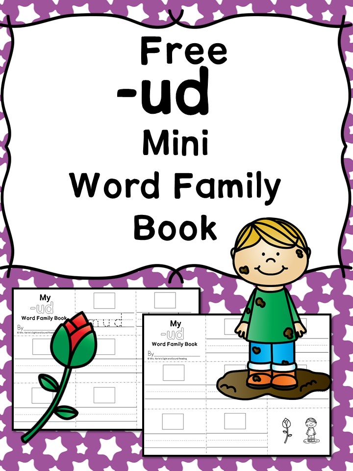 Teach the ud word family using these ud cvc word family worksheets. Students make a mini-book with different words that end in 'ud'. Cut/Paste/Tracing Fun