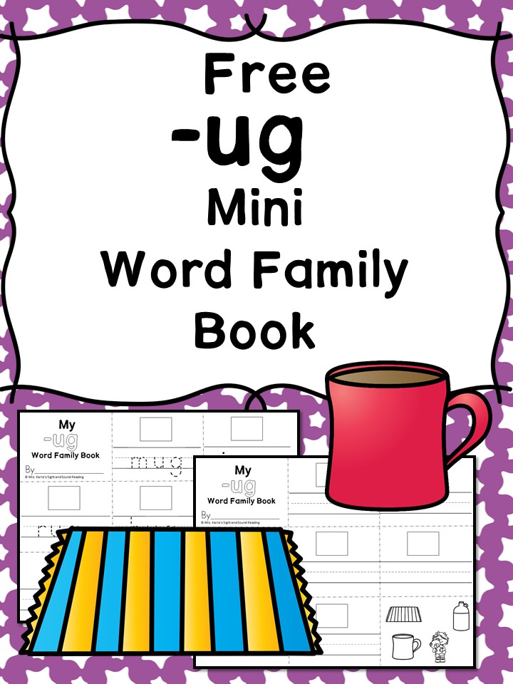 Teach the ug word family using these ug cvc word family worksheets. Students make a mini-book with different words that end in 'ug'. Cut/Paste/Tracing Fun