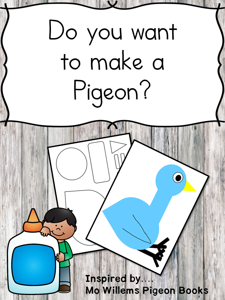 Do you want to make a pigeon? Fun preschool or kindergarten book craft inspired by the Mo Willems Pigeon books!